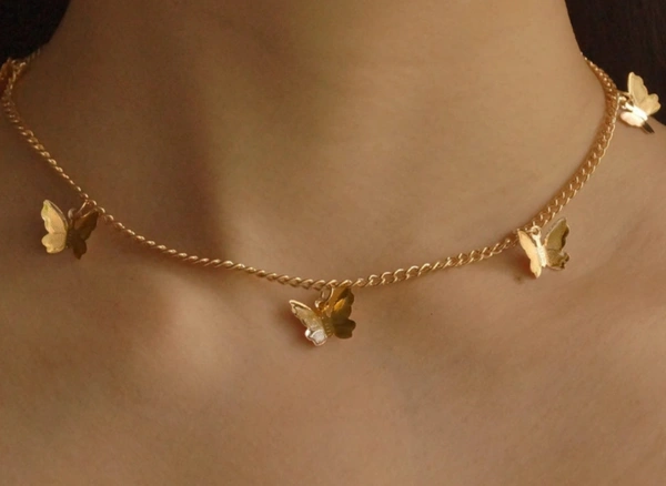 Multi butterfly neck choker